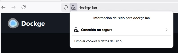 Ejemplo de no tener instalado el certificado en el dispositivo